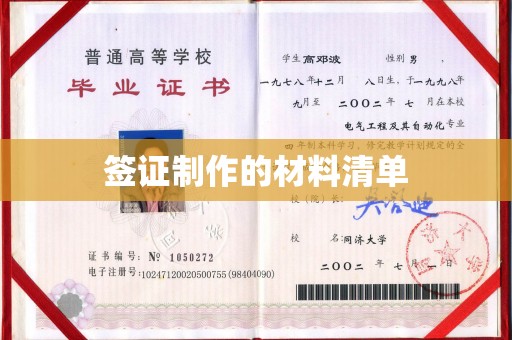 南康签证制作的材料清单